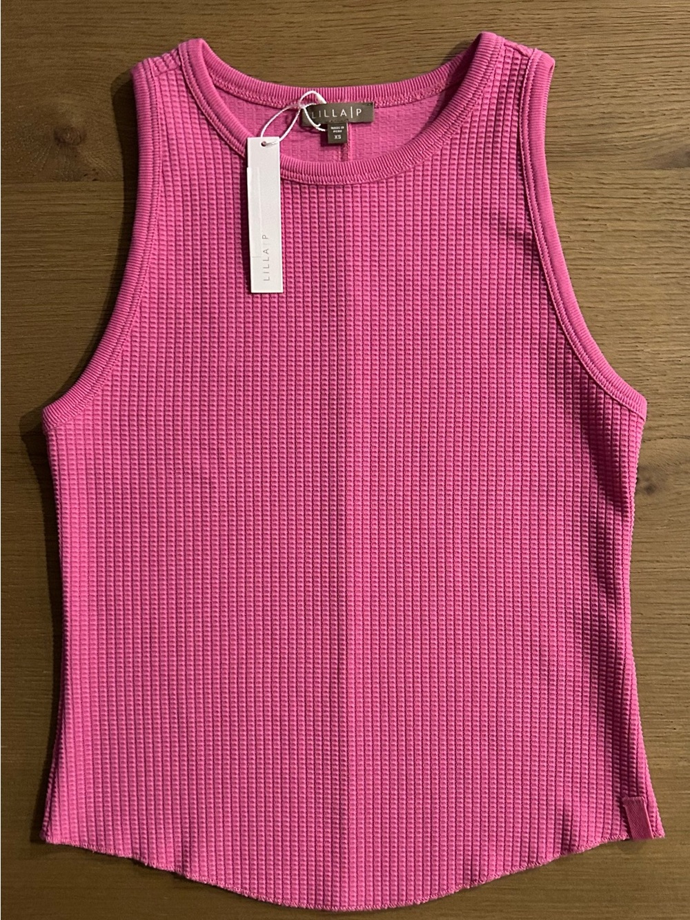 Lilla P Shirttail Hem Tank | Dahlia| XS